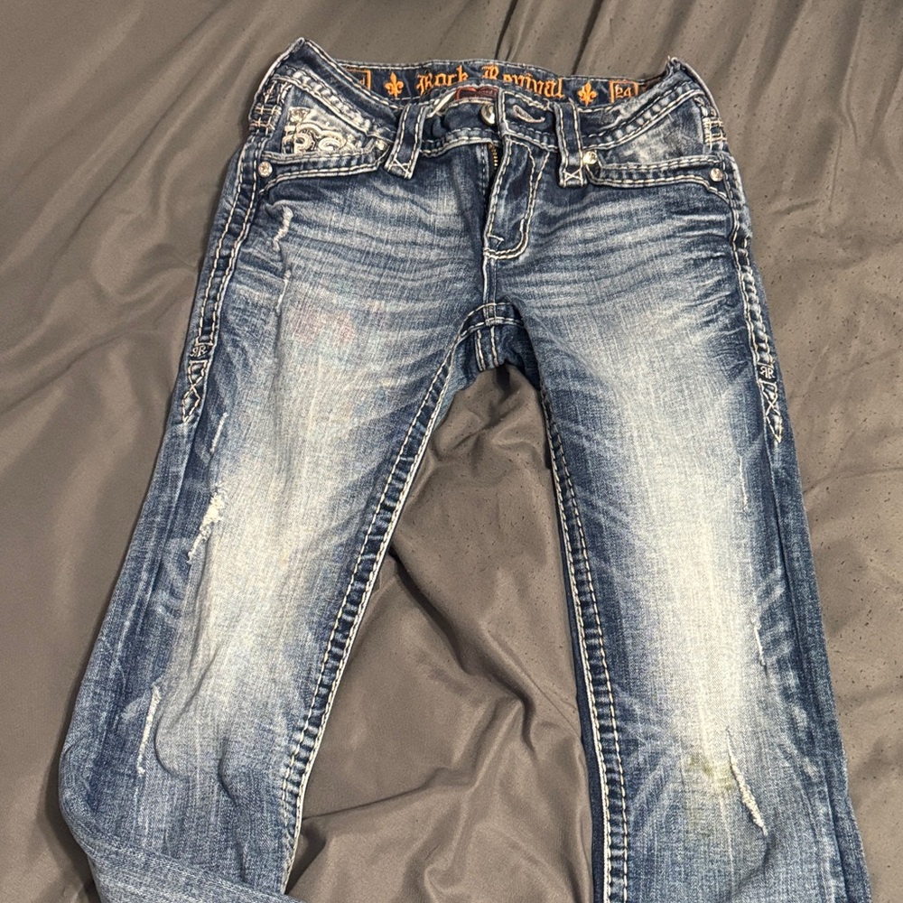 Rock Revival Faded Blue Denim Jeans